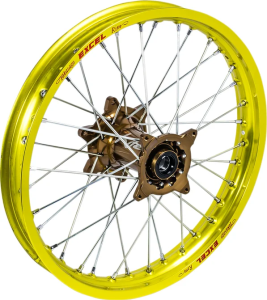 Elite Mx-en Wheel, Silver Spokes Gold
