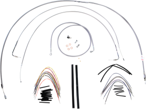 Complete Stainless Braided Handlebar Cable/brake Line Kit Silver