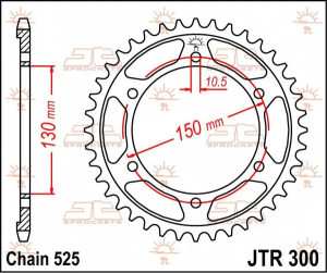 JT SPROCKETS hátsó lánckerék, természetes színű, 2, nordicamoto.ro