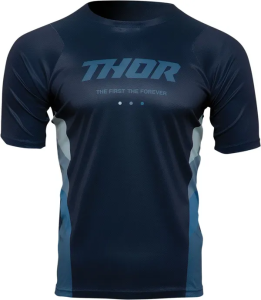 MTB pólók, Thor Assist React MTB póló, éjfélkék/zöldes-kék, nordicamoto.ro