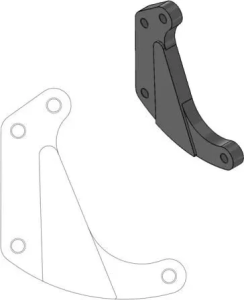 Supermoto versenyrotor-adapter tartó, fekete, 2, nordicamoto.ro
