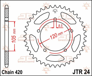 JT SPROCKETS hátsó lánckerék, természetes színű, 2, nordicamoto.ro
