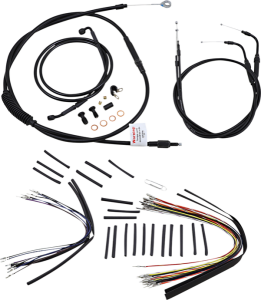 Complete Black Vinyl Handlebar Cable/line Kit For Ape Hanger Handlebars Black