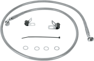 Stainless Steel Brake Line Kit Silver, Clear-coated