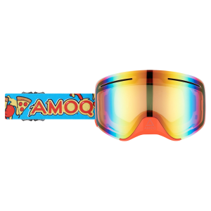 AMOQ Vision Vent+ mágneses síszemüveg, „Pizza” – piros tükörlencse