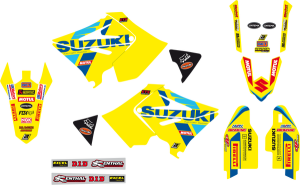 Blackbird Racing Replica Team Suzuki Ksrt 2022 Graphics Kit With Seat Cover Blue, Yellow, 1, nordicamoto.ro