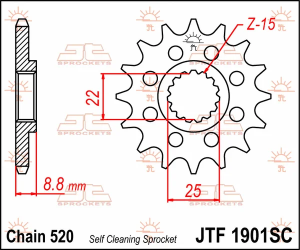 JT SPROCKETS Mx – Öntisztító, könnyű első lánckerék, természetes színű, 2, nordicamoto.ro