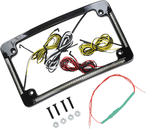 All-in-one License Plate Frame Amber, Red, White, 2, nordicamoto.ro