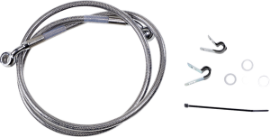 Extended Length Stainless Steel Brake Line Kit Silver, Clear-coated Oversize [+51 mm (2'')], 2, nordicamoto.ro