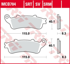TRW szinterezett első fékbetétek KÖZÚTI / PÁLYA HONDA VFR 800 '98–'05 / CB 1100 X-11 '00–'03 / CBR 1100XX '97 –'08/STX 1300 '02 –'08/GL 1800 '01 –'17/VTX 1800 '01 –'08/KAWASAKI 650 NINJA '17 –/VULCAN 650 '15 –, 1, nordicamoto.ro