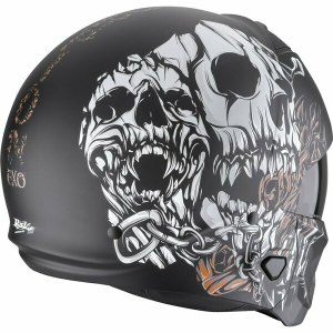 Casca moto SCORPION EXO-COMBAT II GENESIS L Negru mat/Alb/Auriu, 2, nordicamoto.ro