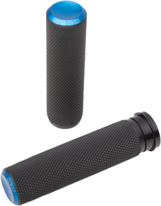 Fusion Knurled Grips Black, Blue, 1, nordicamoto.ro
