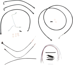 Complete Black Vinyl Handlebar Cable/line Kit For Ape Hanger Handlebars Black, 1, nordicamoto.ro