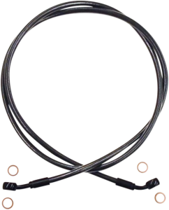 Braided Front Brake Line Black, Black Pearl