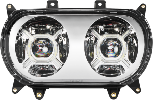 Double-x Led Headlight Chrome, 1, nordicamoto.ro