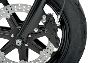 Six-piston Differential-bore Front Caliper Black, Anodized