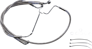 Extended Length Stainless Steel Brake Line Kit Silver, Clear-coated