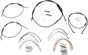 Complete Black Vinyl Handlebar Cable/line Kit For Ape Hanger Handlebars Black, 1, nordicamoto.ro