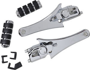 Adjustable Passenger Pegs And Mount Black, Chrome, 4, nordicamoto.ro