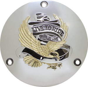Live To Ride Derby Cover Gold, Silver, 2, nordicamoto.ro