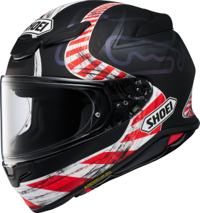 SHOEI NXR2 KNEE DOWN TC-5 teljes arcú bukósisak, fekete/piros/matt fehér