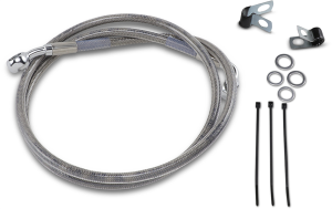 Extended Length Stainless Steel Brake Line Kit Silver, Clear-coated Oversize [+51 mm (2'')], 1, nordicamoto.ro