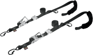 1-1/2(r) Ratchet/cam Tie-down Straps Black, 1, nordicamoto.ro