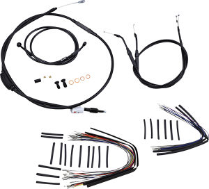 Complete Black Vinyl Handlebar Cable/line Kit For Ape Hanger Handlebars Black