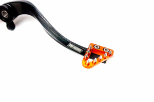 Hátsó fékpedál hosszabbított végdugóval KTM/Husqvarna 2017–2023-as modellekhez, állítható, narancssárga, Fm-Parts, 2, nordicamoto.ro