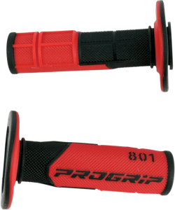 801 Hybrid Duo-density Cross Grips Black, Red, 1, nordicamoto.ro