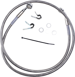 Extended Length Stainless Steel Brake Line Kit Silver, Clear-coated Oversize [+102 mm (4'')], 1, nordicamoto.ro