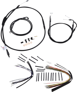Complete Black Vinyl Handlebar Cable/line Kit For Ape Hanger Handlebars Black, 1, nordicamoto.ro