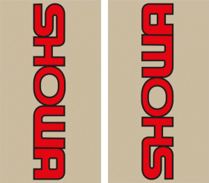 Fork Stickers Vintage Showa Clear, Red 