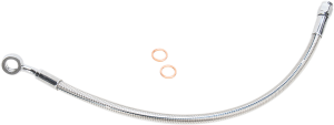 Alternate Length Designer Series Braided Non-abs Front Upper Brake Line Kit Silver, Polished