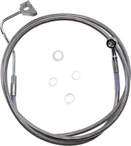 Extended Length Stainless Steel Brake Line Kit Silver, Clear-coated