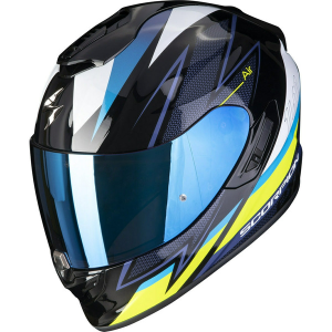 Casca integrala sport/touring SCORPION EXO-1400 EVO AIR THELIOS Negru/Albastru/Galben fluo XXL, 2, nordicamoto.ro