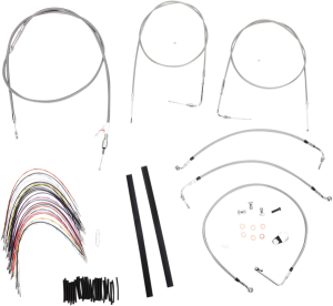 Complete Stainless Braided Handlebar Cable/brake Line Kit Silver