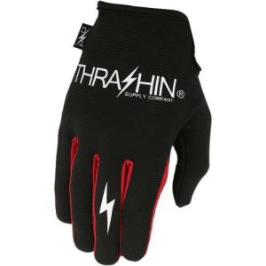 Thrashin Stealth fekete/piros textil kesztyű, S-es méret, 3, nordicamoto.ro