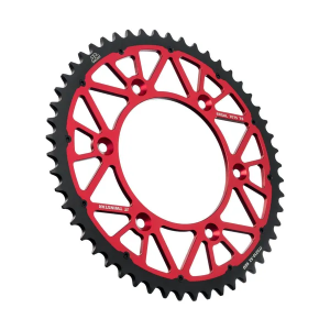 JT SPROCKETS Twinstar acél-alumínium hibrid lánckerék, fekete, piros , nordicamoto.ro