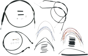 Complete Black Vinyl Handlebar Cable/line Kit For Ape Hanger Handlebars Black