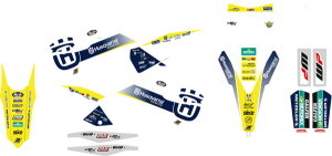 Trophy Graphic Kit Yellow, White, Blue, 1, nordicamoto.ro