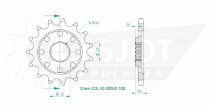 Sport Sprocket Front 525 Natural, 2, nordicamoto.ro
