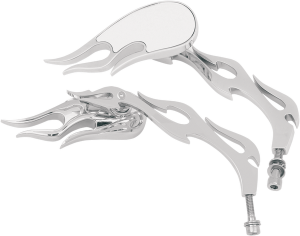 Flame Style Die-cast Mirrors Chrome, 1, nordicamoto.ro