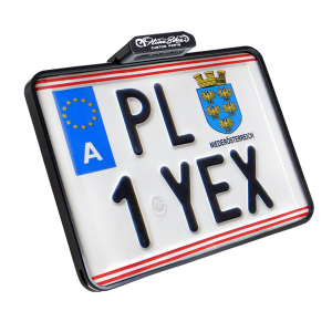 Side Mount License Plate Holder Black