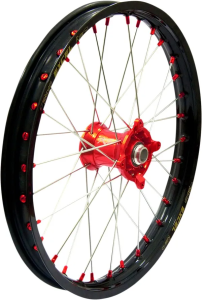 Elite Mx-en kerék, ezüst küllők, piros