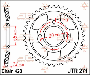 JT SPROCKETS hátsó lánckerék, természetes színű, 2, nordicamoto.ro