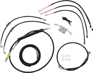 Complete Black Vinyl Braided Handlebar Cable/brake Line Kit Black