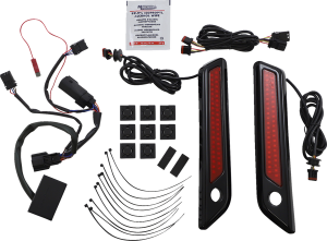 Saddlebag Latch Dual Color Accent Lights Amber, Red, 2, nordicamoto.ro