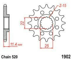 KTM LC4 400–690/Duke/Adventure/SMC-R 15 Enduro Expert első lánckerék 15, 2, nordicamoto.ro