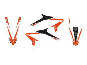 Graphics Kit With Seat Cover Black, Orange, White, 3, nordicamoto.ro